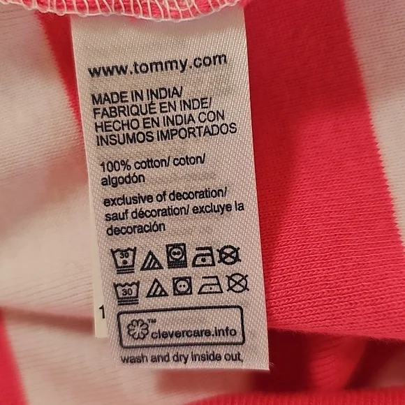 Tommy Hilfiger Striped Pink and White T-Shirt Size XXL - Picture 7 of 9